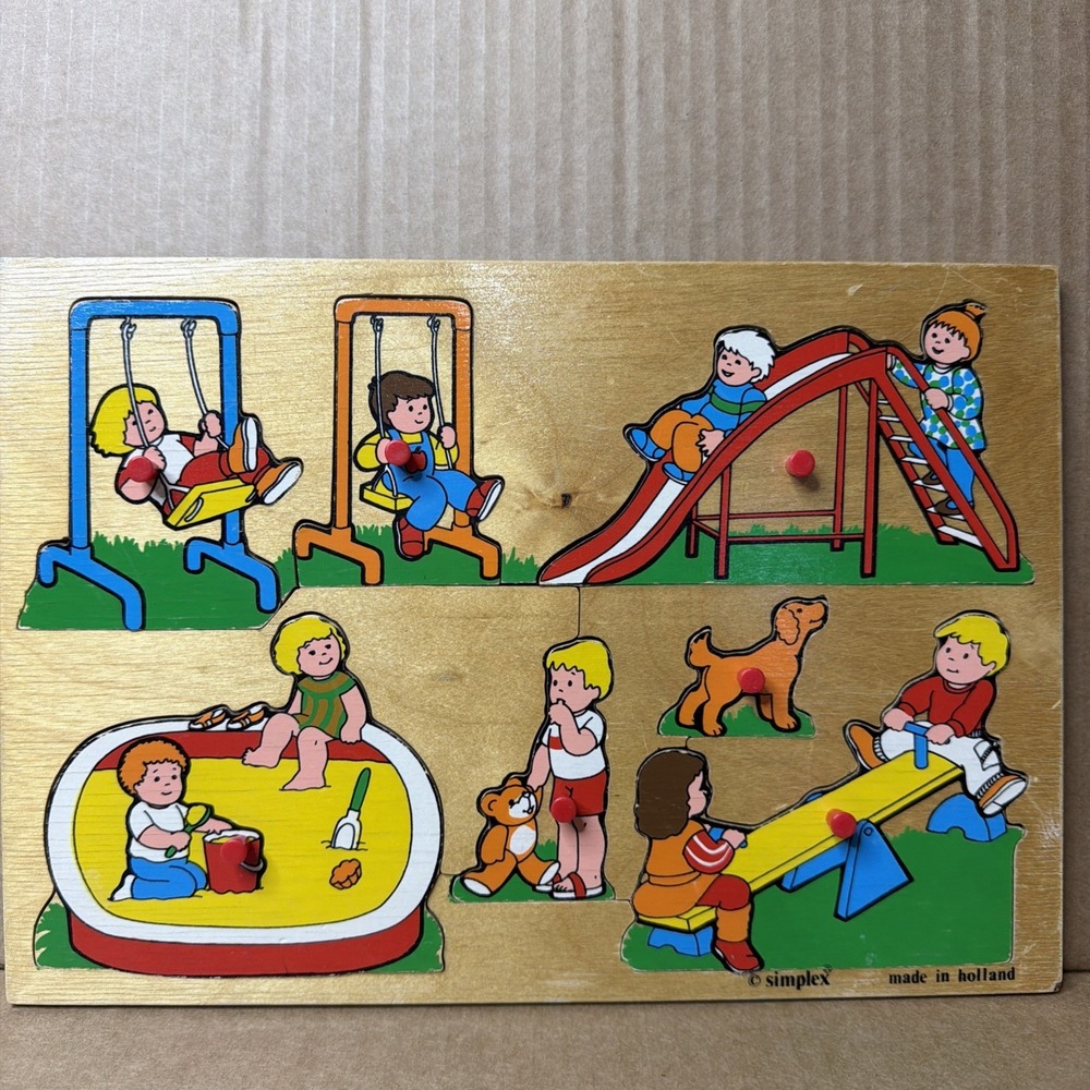 Simplex Vtg.  puzzle Early Learning Playground Sandbox Teeter Totter Slide